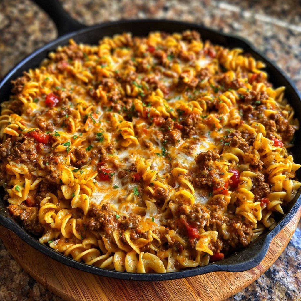 Ground Beef And Noodle Skillet
