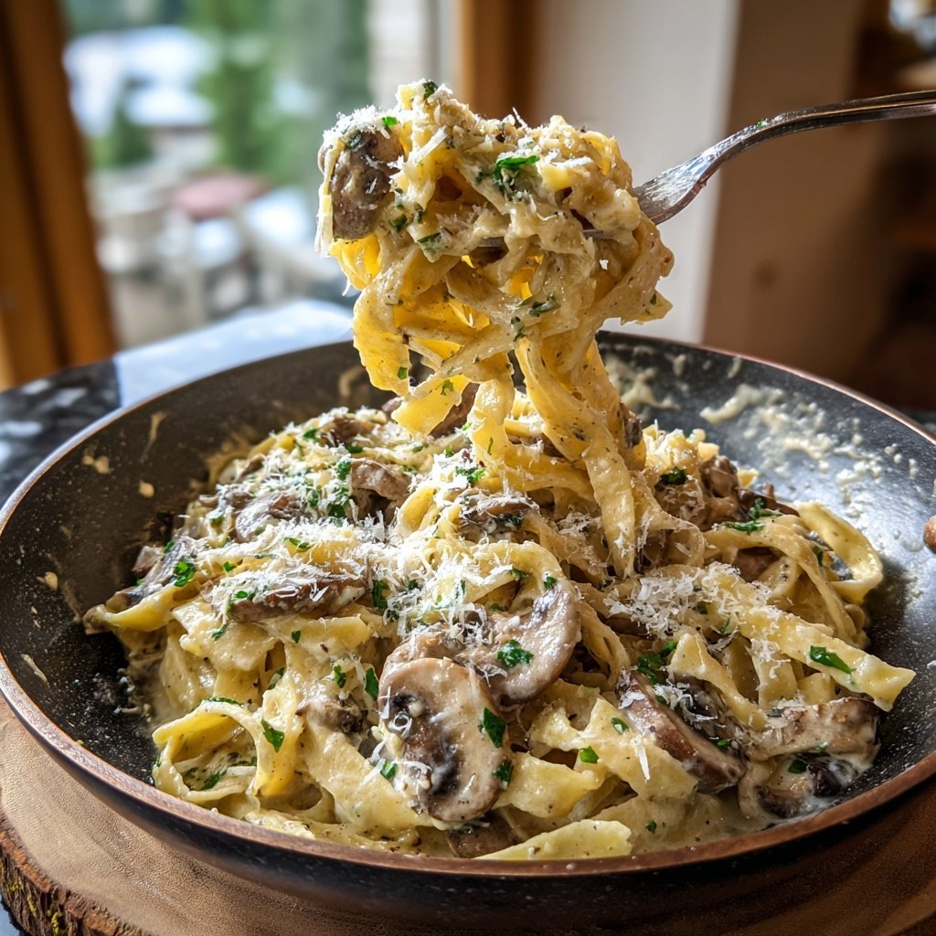Creamy Mushroom Tagliatelle