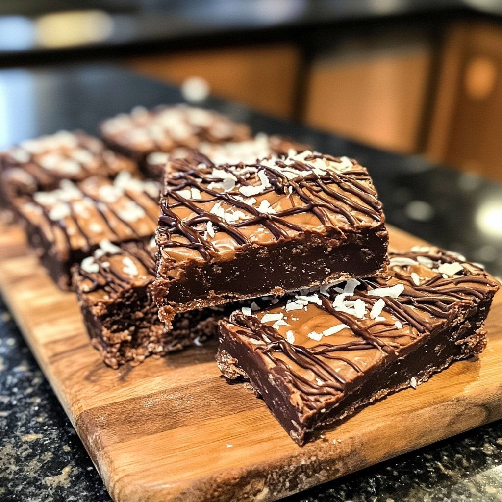 Chocolate Coconut Fudge Bars