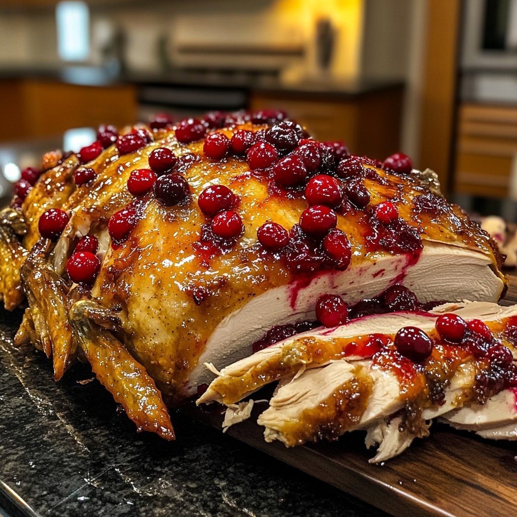 Roasted Turkey with Cranberry Glaze