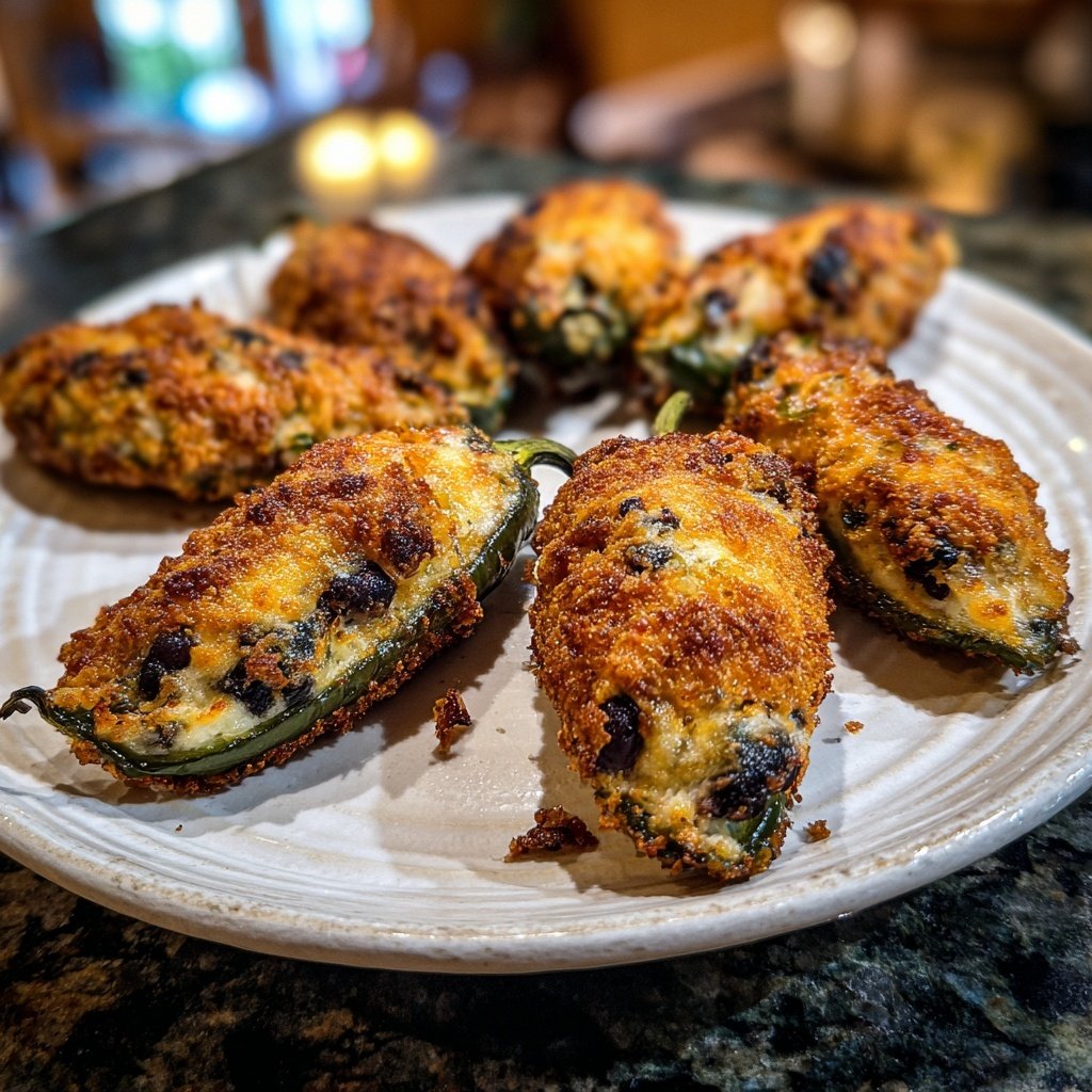 Jalapeno Poppers Stuffed with Black Beans