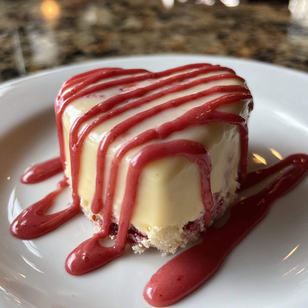 Mini Heart Cake with Vanilla Strawberry Marble