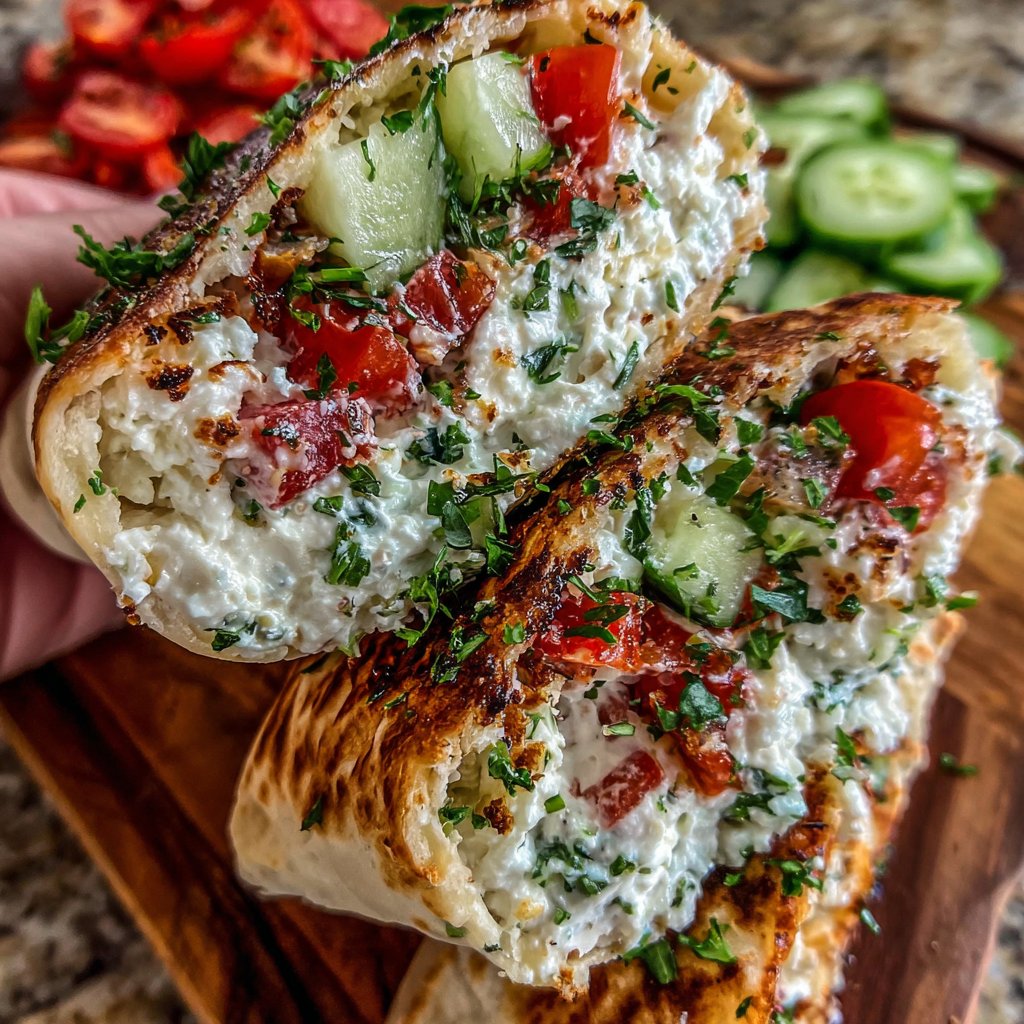 Cottage Cheese Flatbread Wraps