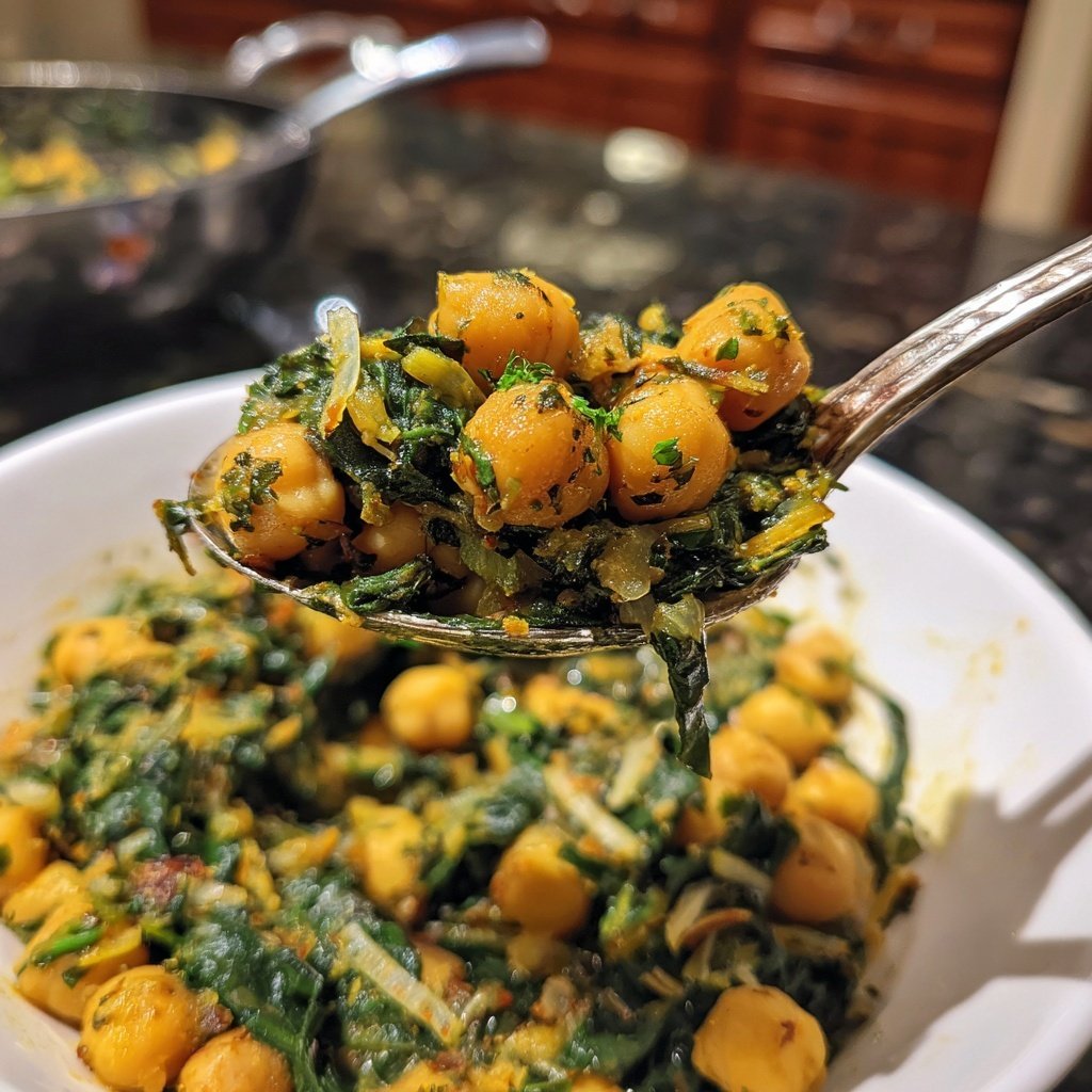 Lemon Herb Chickpea Skillet with Spinach