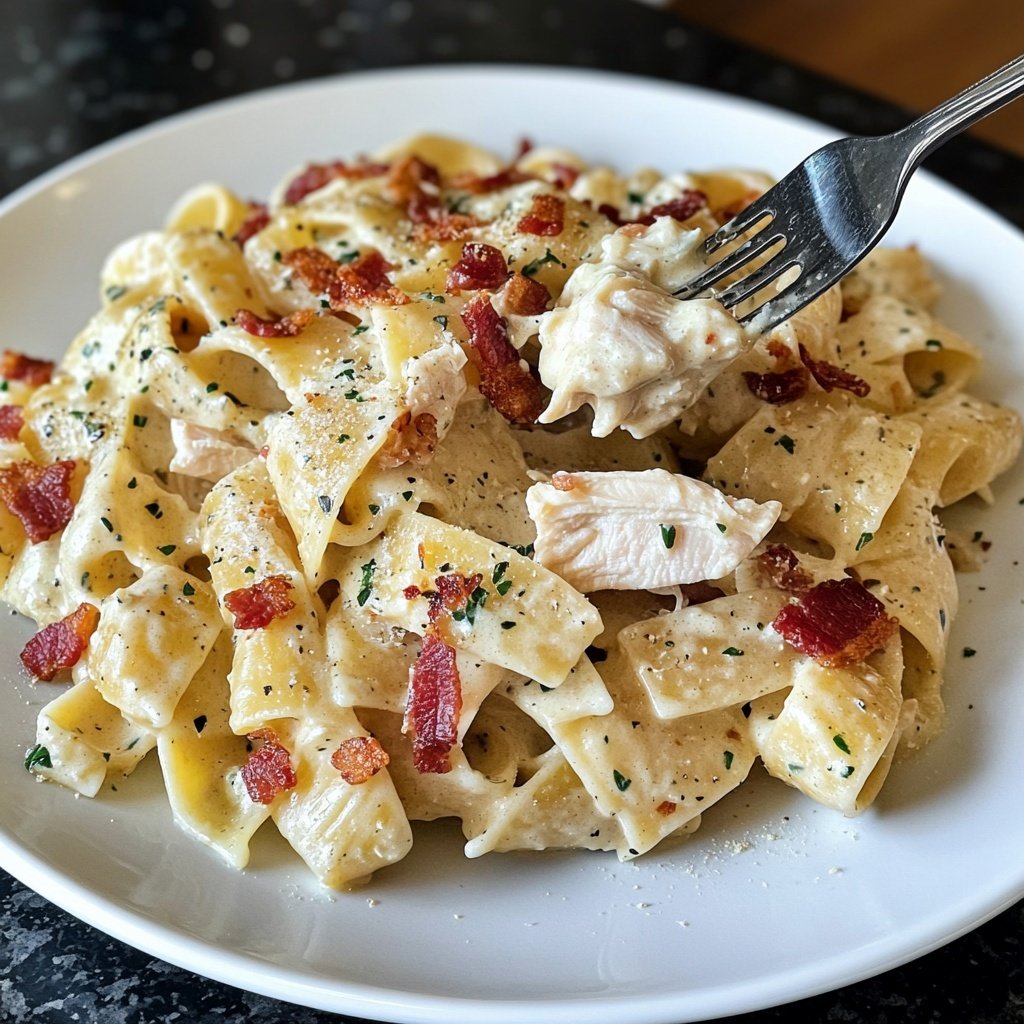 Creamy Chicken Bacon Ranch Pasta