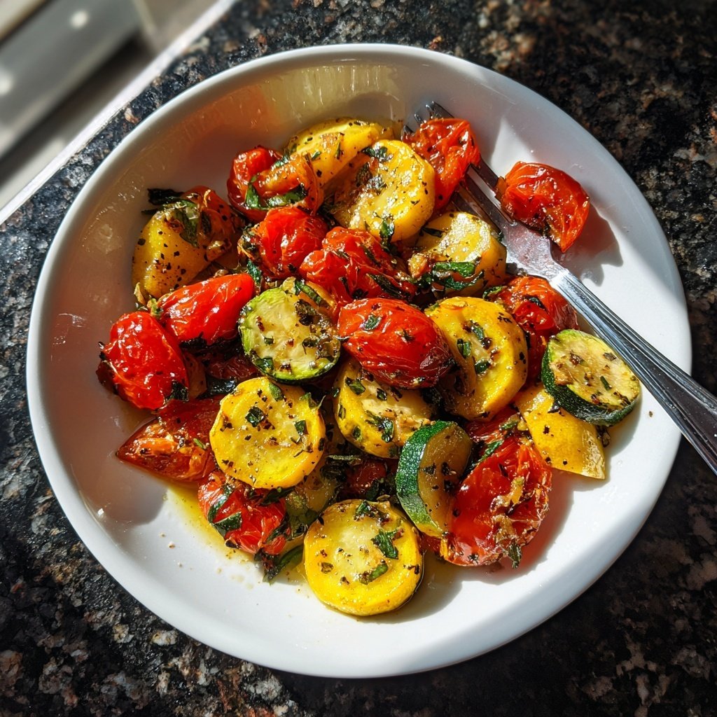 Roasted Zucchini Tomato Medley